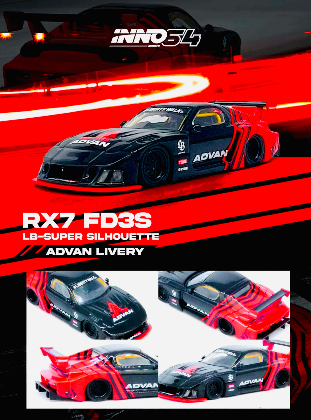 Inno 64 Lbwk Rx-7 Fd3S Lb Super Silhouette 3 Unit Set Rx7