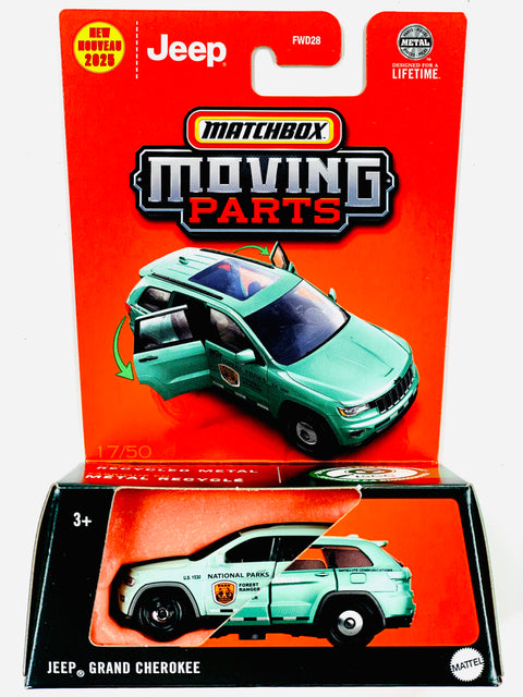 Matchbox 2025 Moving Parts Case A National Park Forest Ranger Jeep Grand Cherokee