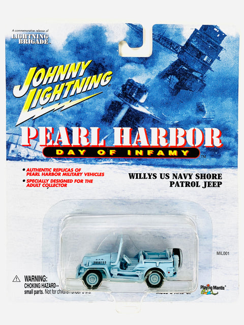 Johnny Lightning Pearl Harbor Day of Infamy Willys US Navy Shore Patrol Jeep - Damaged Card/Blister