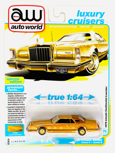 Auto World Luxury Cruisers 1979 Lincoln Continental Lowrider Gold