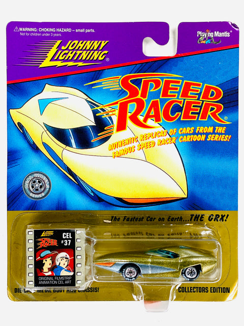 Johnny Lightning Playing Mantis Speed Racer GRX The Fastest Car (Random Clip Number) - Damaged Card/Blister