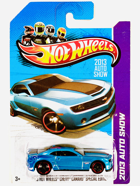 Hot Wheels 2013 Auto Show Chevy Camaro Special Edition Blue - Damaged Card