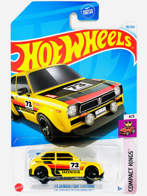 Hot Wheels 2024 Compact Kings '73 Honda Civic Custom Yellow - Damaged Card