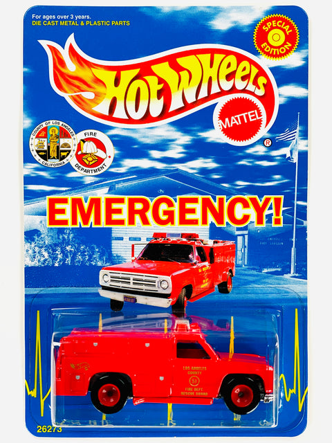 Hot Wheels 1999 Emergency Los Angeles County Fire Department Rescue Truck