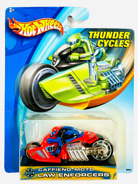 Hot Wheels 2003 Thunder Cycles Caffiend Moto Law Enforcers - Damaged Card