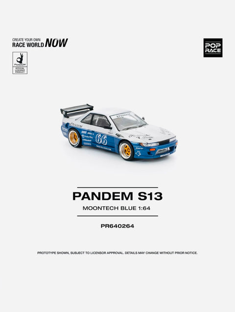 Pop Race Factory Sealed Pandem Silvia S13 Moontech Blue #264