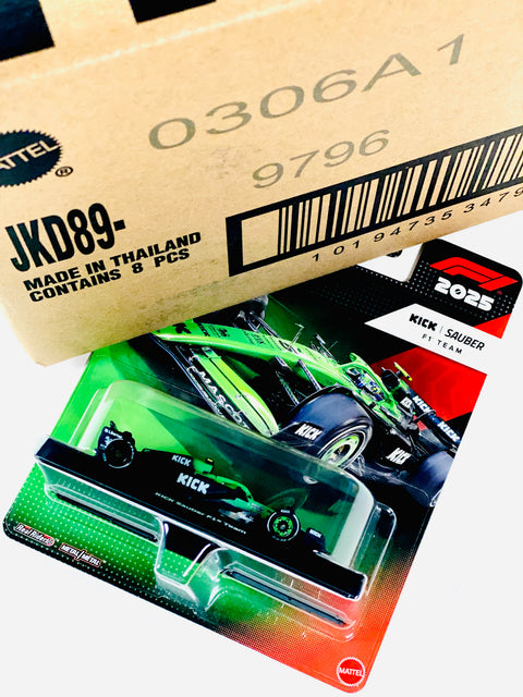 Hot Wheels 2025 F1 Formula 1 Race Team Gabriel Bortoleto Kick Sauber Formula 1 Team #5 Factory Sealed Solid Pack (8 Cars)