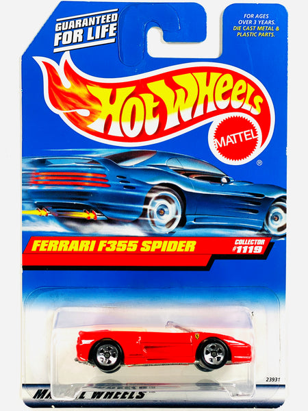 Hot Wheels 1999 Ferrari F355 Spider #1119 Red - Damaged Card