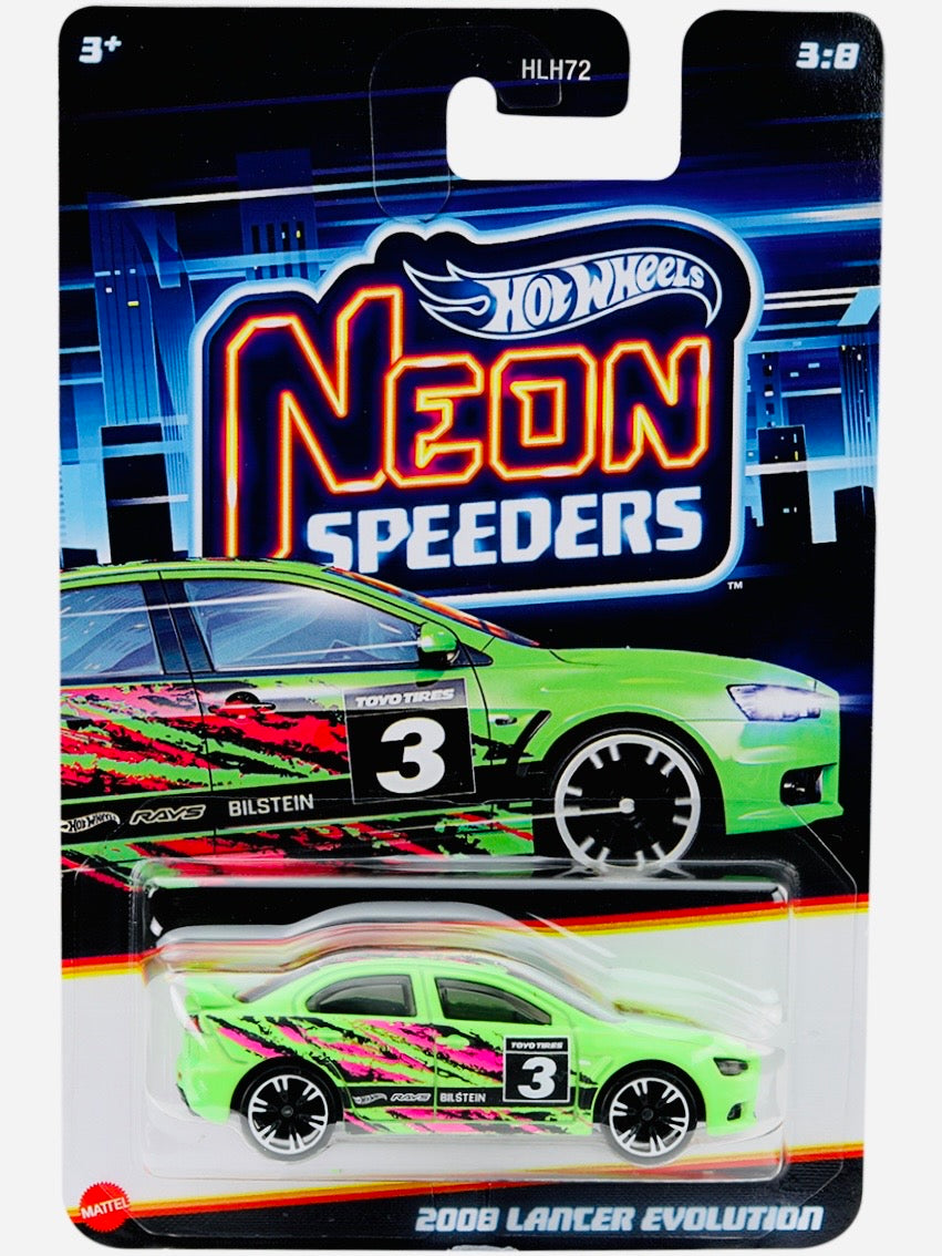frog lancer 　custom order Hot Wheels 2025 Neon Speeders '08 Mitsubishi Lancer Evolution