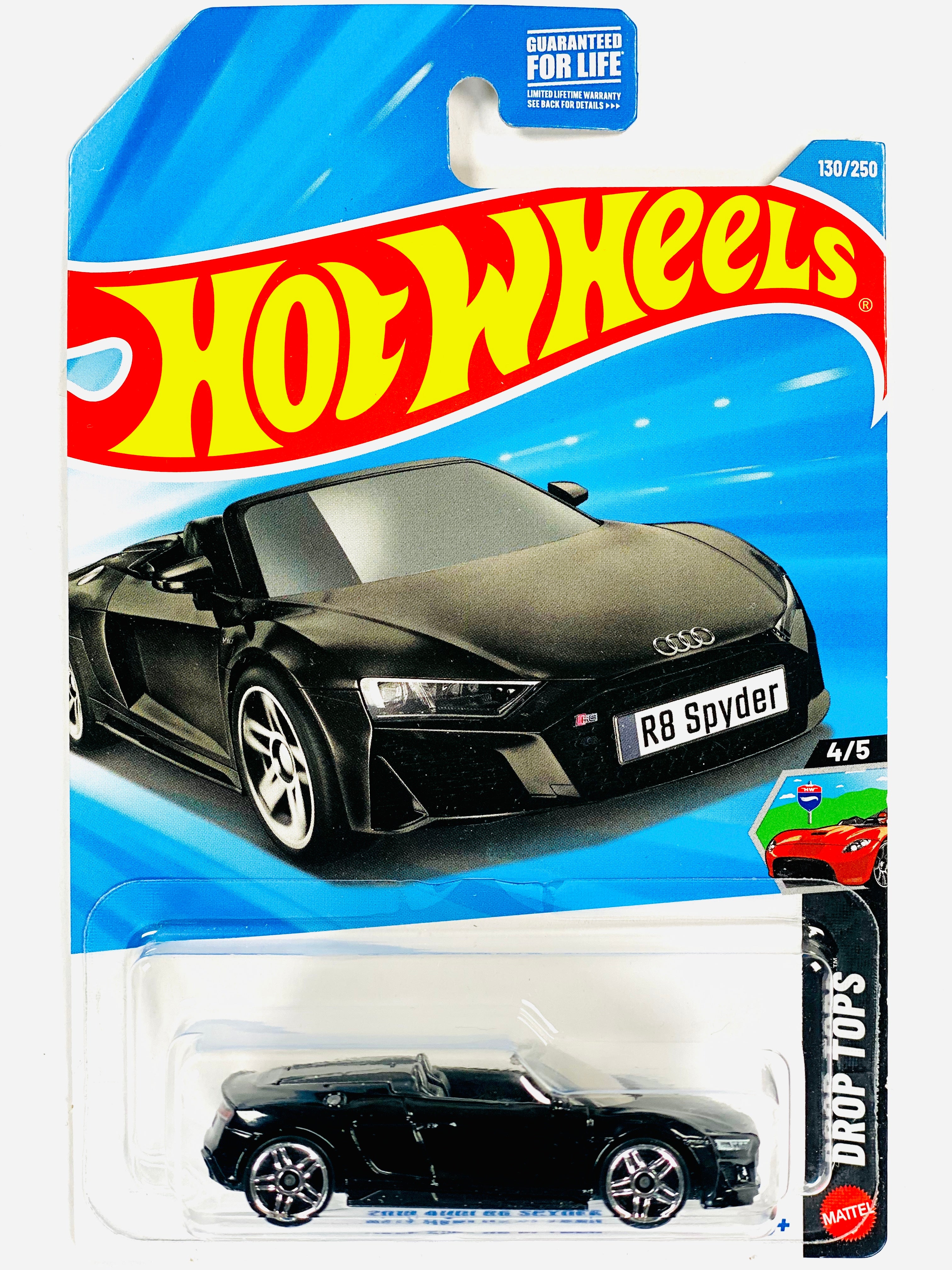 Hot Wheels Drop Tops 2019 Audi R8 Spyder Black - Damaged Card