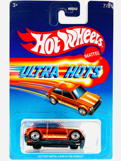 Hot Wheels 2025 Ultra Hots '81 Toyota Starlet KP61 - Damaged Card/Blister