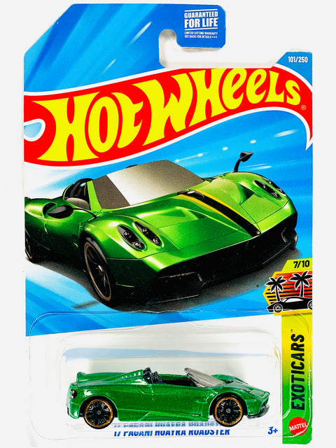 Hot Wheels Exoticars '17 Pagani Huayra Roadster Green (101/250) - Damaged Card