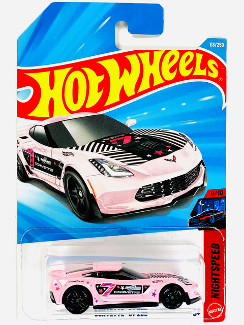 Hot Wheels Nightspeed Corvette C7 Z06 Pink (113/250) - Damaged Card