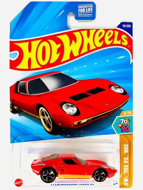 Hot Wheels HW '70s vs '90s '71 Lamborghini Miura SV Red (78/250) - Damaged Card