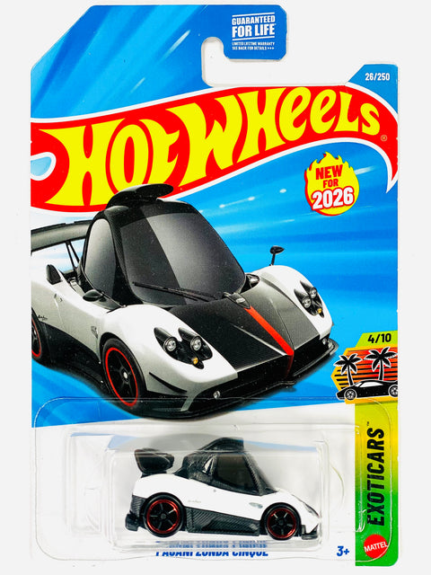 Hot Wheels Exoticars Pagani Zonda Cinque White (26/250) - Damaged Card