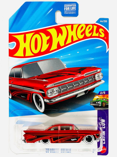 Hot Wheels Layin' Low '59 Chevy Impala Red (44/250) - Damaged Card