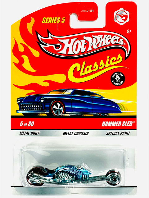 Hot Wheels 2008 Classics Series 5 Hammer Sled Blue - Damaged Card/Blister