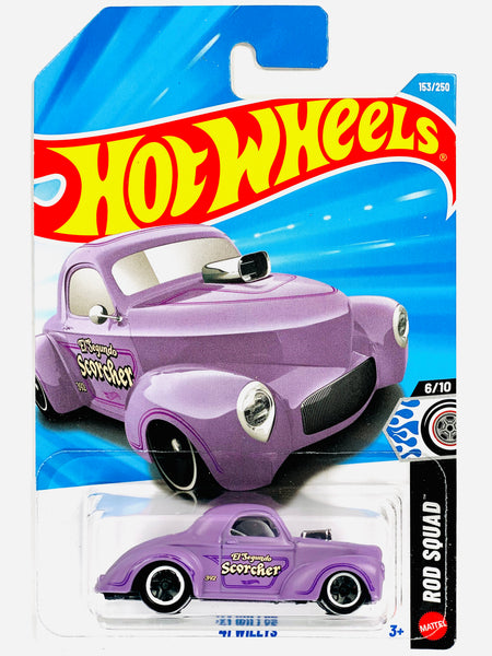 Hot Wheels Rod Squad '41 Willys Purple (153/250) - Damaged Card