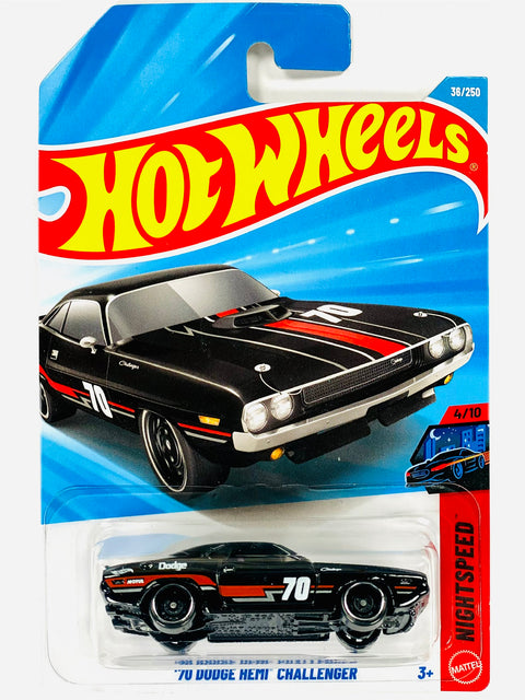 Hot Wheels Nightspeed '70 Dodge Hemi Challenger Black (36/250) - Damaged Card