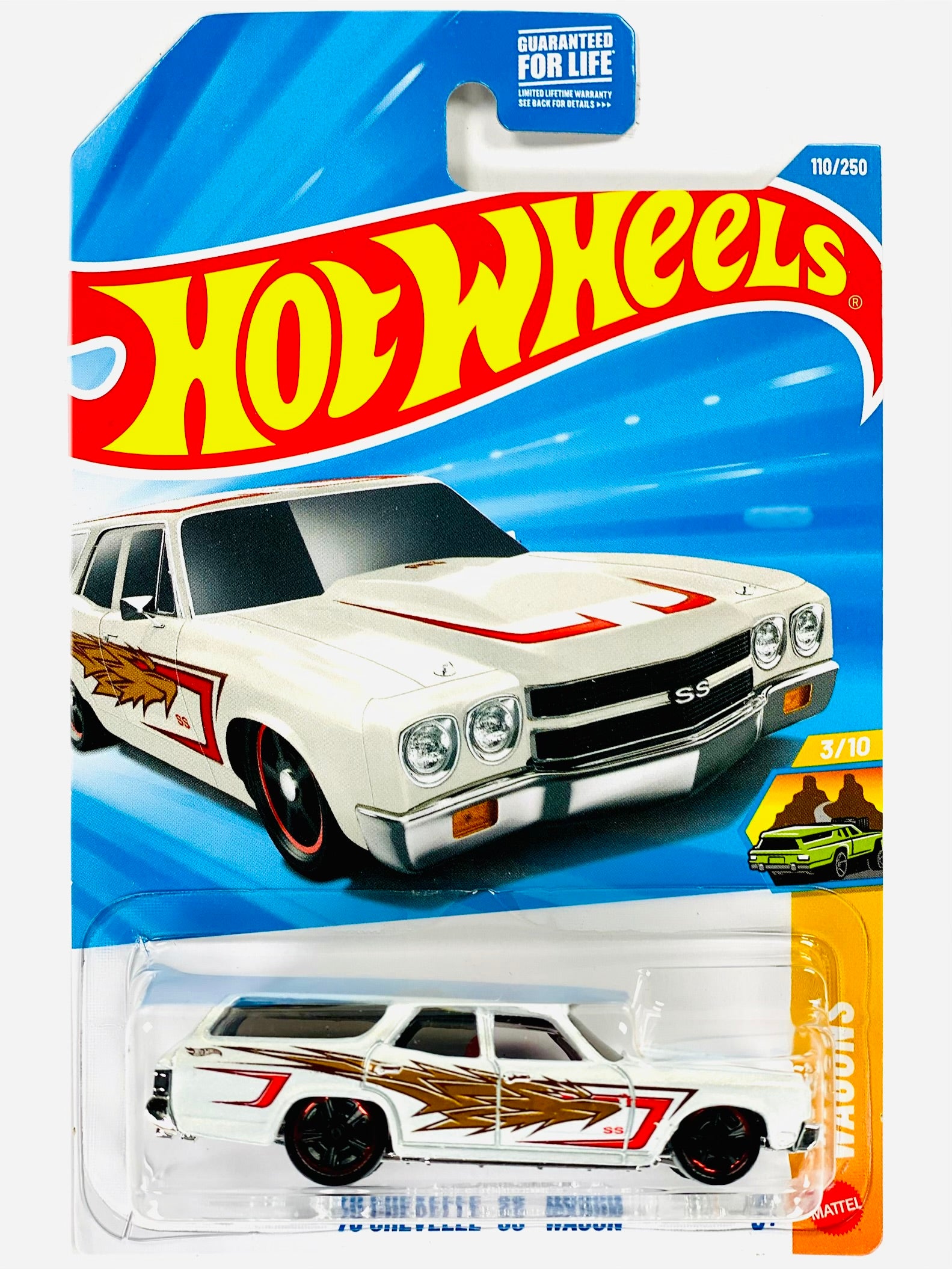 Hot Wheels Wagons '70 Chevelle SS Wagon White (110/250) - Damaged