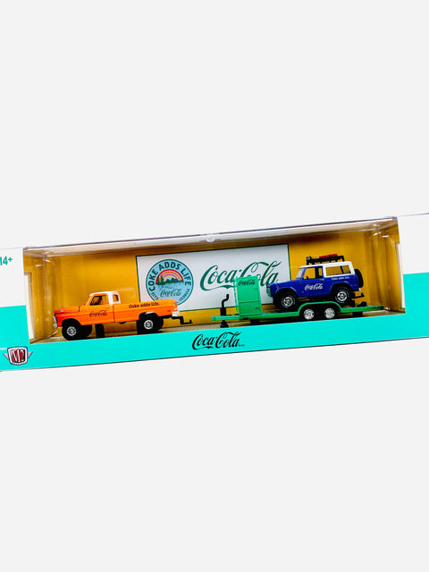 M2 Machines Auto Haulers Coca Cola 1969 Ford F-100 Ranger 4x4 & 1966 Ford Bronco