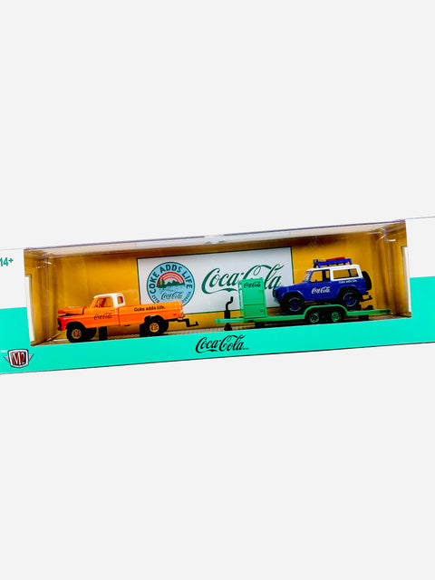 M2 Machines Auto Haulers Coca Cola 1969 Ford F-100 Ranger 4x4 & 1966 Ford Bronco Chase