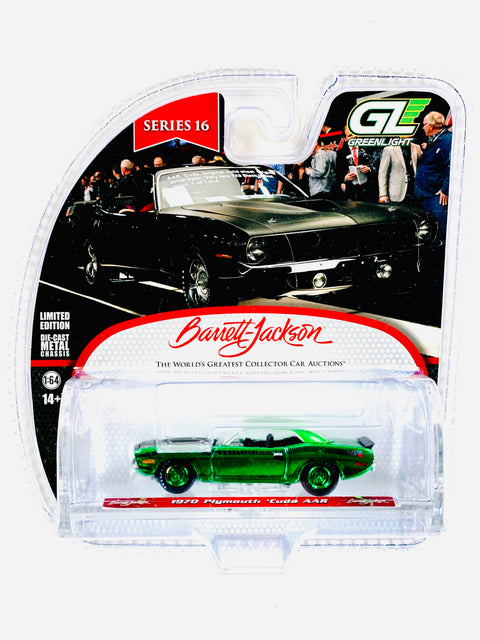 Greenlight Barrett Jackson Series 16 1970 Plymouth Cuda AAR Chase - Damaged Blister