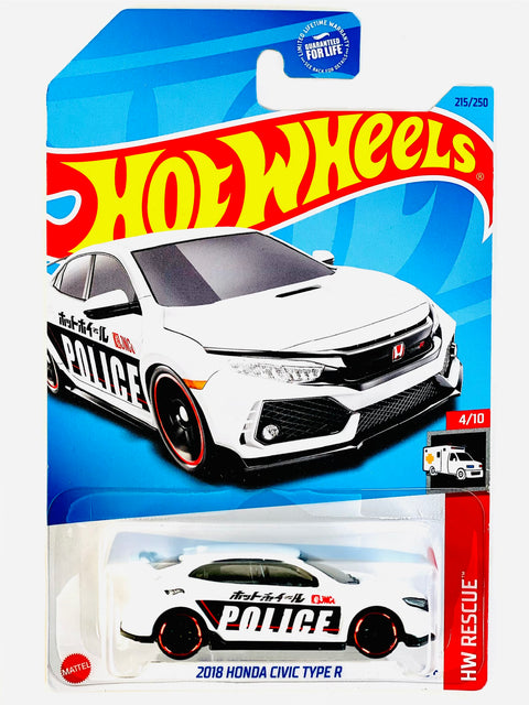 Hot Wheels 2022 HW Rescue 2018 Honda Civic Type R Police - Damaged Card