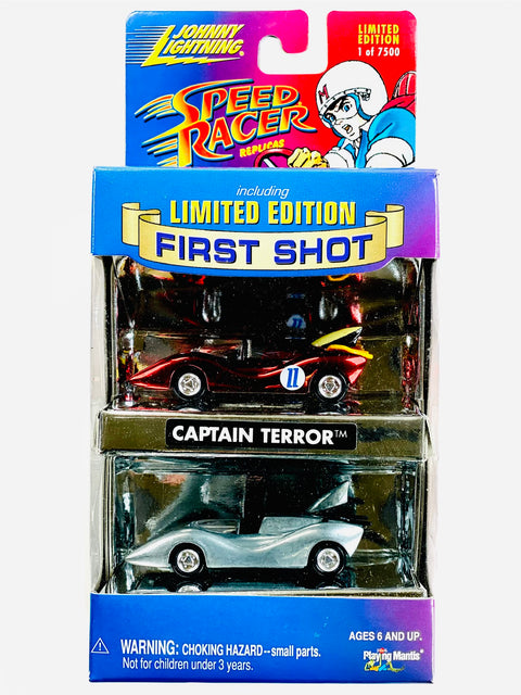 Johnny Lightning Speed Racer First Shot 2 Car Set Captain Terror - Damaged Box