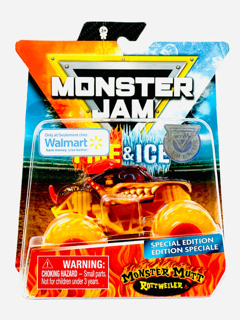 Monster Jam Fire & Ice Walmart Exclusive Monster Mutt Rottweiler - Damaged Card/Blister