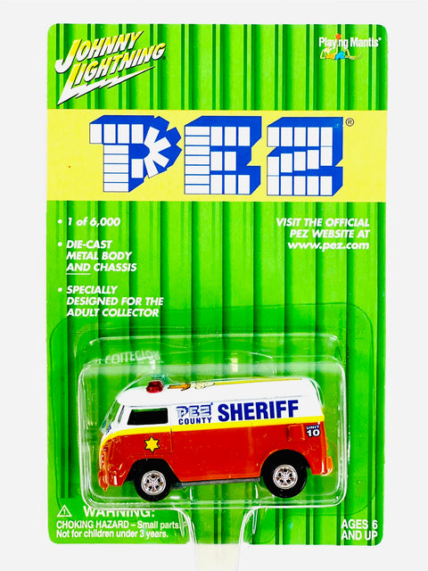 Johnny Lightning Playing Mantis PEZ County Sheriff - Damaged Card/Blister