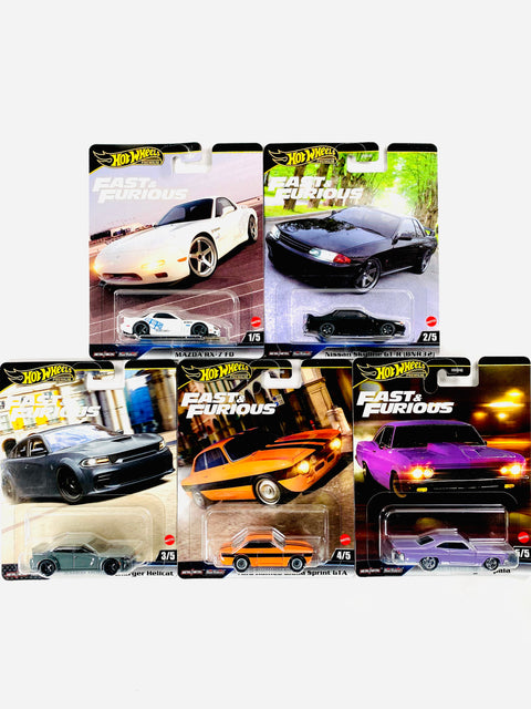 Hot Wheels 2025 Fast & Furious Case K (Set of 5 Cars)