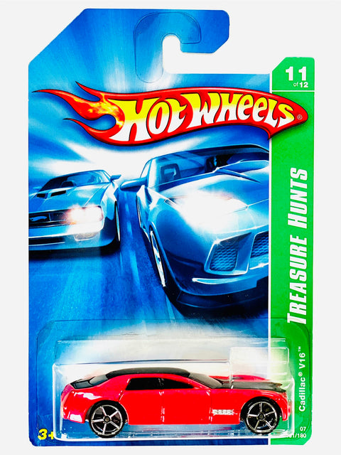 Hot Wheels 2007 Treasure Hunt Series Cadillac V16 Pink (11/12) - Damaged Card