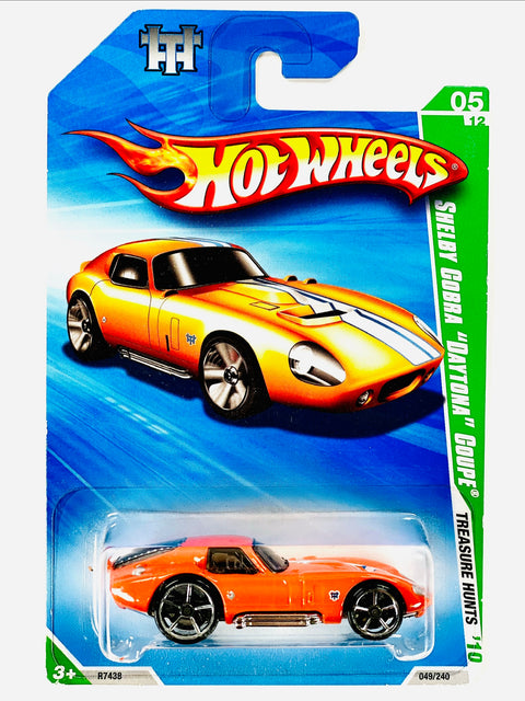 Hot Wheels 2010 Treasure Hunt Series Shelby Cobra Daytona Coupe Orange (5/12) - Damaged Card
