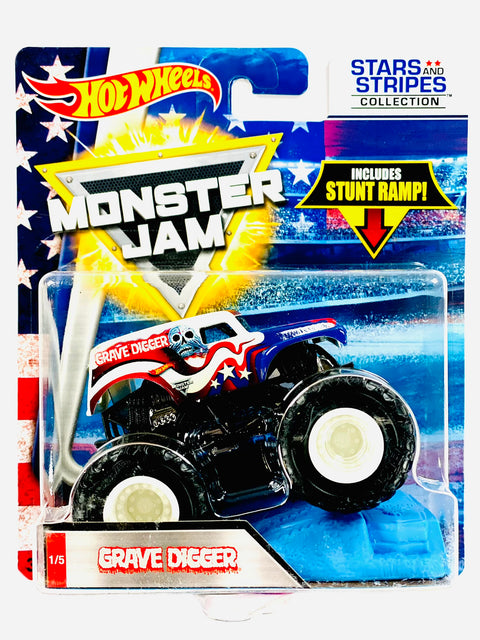 Hot Wheels Monster Jam Stars & Stripes Collection Grave Digger - Damaged Card/Blister
