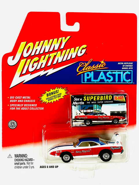 Johnny Lightning 2002 Classic Plastic Sox & Martin Superbird - Damaged Card/Blister
