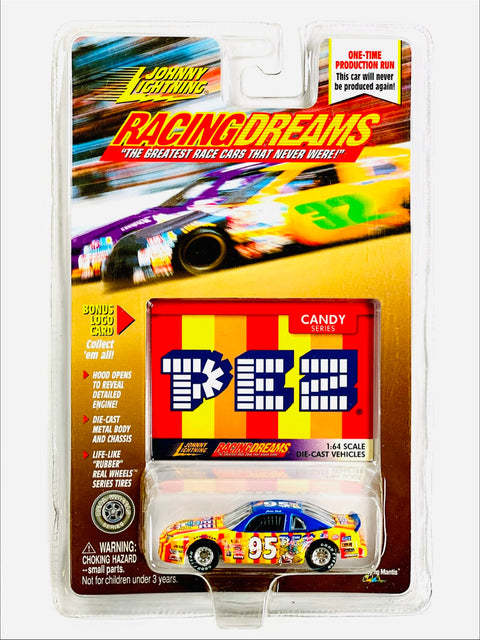Johnny Lightning Racing Dreams Candy Series PEZ Car - Damaged Card/Blister