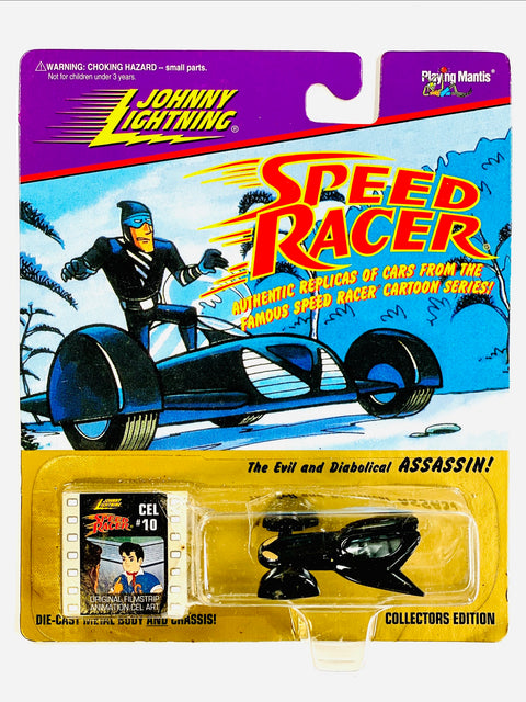 Johnny Lightning Playing Mantis Speed Racer The Evil & Diabolical Assassin (Random Clip Number) - Damaged Card/Blister
