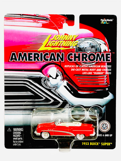Johnny Lightning Playing Mantis American Chrome 1953 Buick Super - Damaged Card/Blister