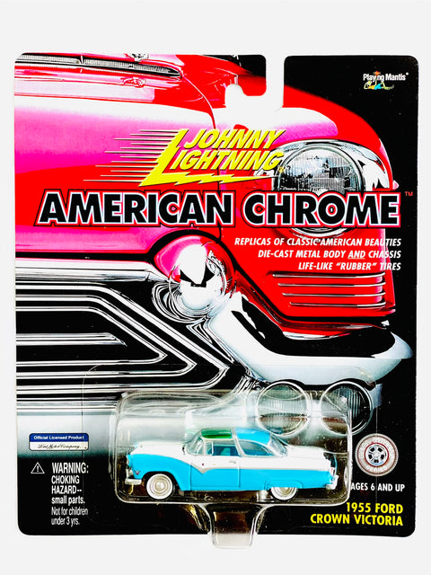 Johnny Lightning Playing Mantis American Chrome 1955 Ford Crown Victoria - Damaged Card/Blister