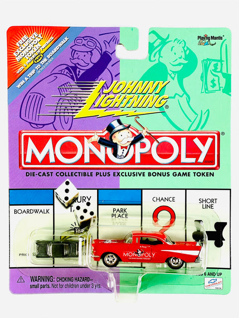 Johnny Lightning Monopoly Illinois Ave. '57 Chevy - Damaged Card/Blister