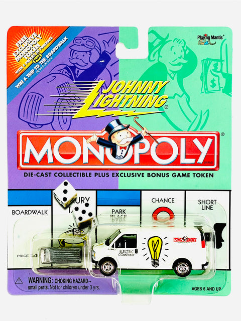 Johnny Lightning Monopoly Electric Company Utility Van - Damaged Card/Blister