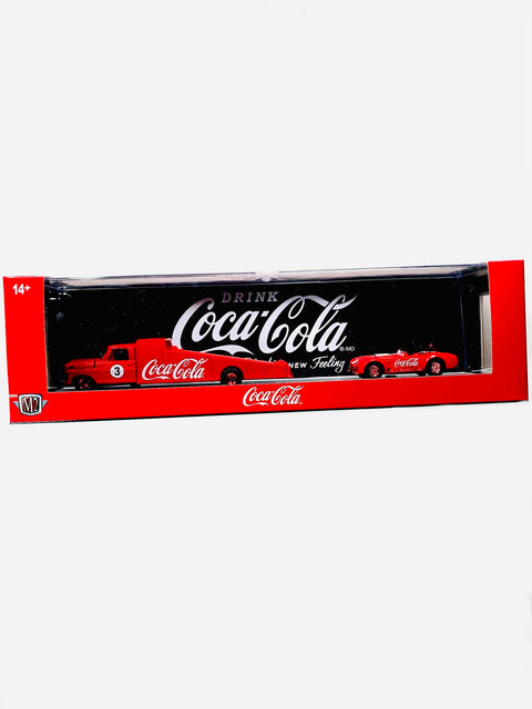 M2 Machines Auto Haulers Coca Cola 1969 Ford F-350 & 1965 Shelby 427 Cobra Chase - Damaged