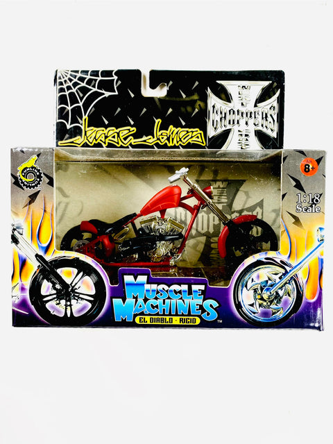 Muscle Machines 1/18 West Coast Choppers El Diablo Rigid Red - Damaged Box