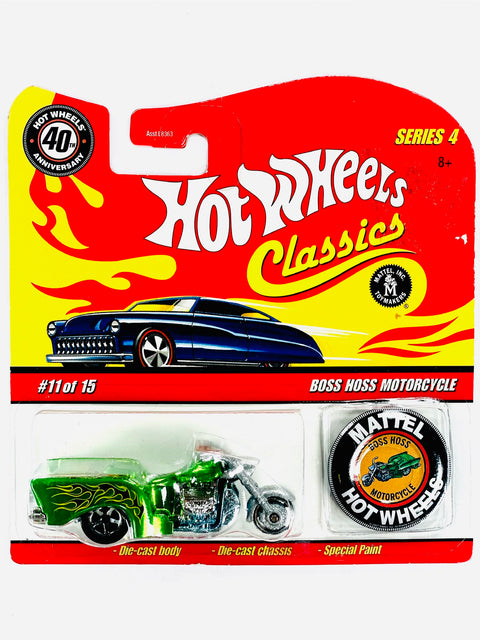 Hot Wheels Classics 40th Anniversary Boss Hoss Motorcycle - Damaged Card/Blister