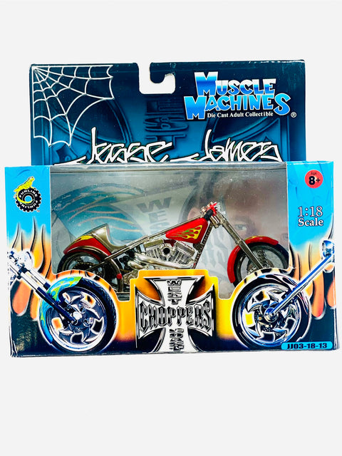 Muscle Machines 1/18 West Coast Choppers El Diablo II Red - Damaged Box
