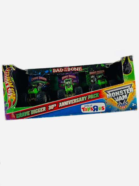 Hot Wheels Monster Jam Bad To The Bone Grave Digger 30th Anniversary Pack - Damaged Box
