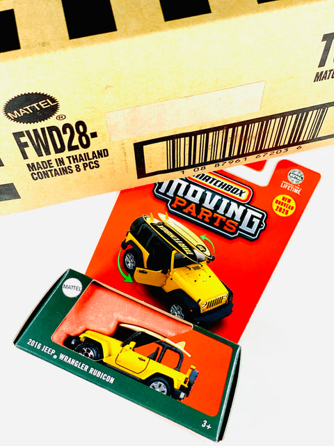 Matchbox 2025 Moving Parts Case C 2016 Jeep Wrangler Rubicon Solid Pack (8 Cars)