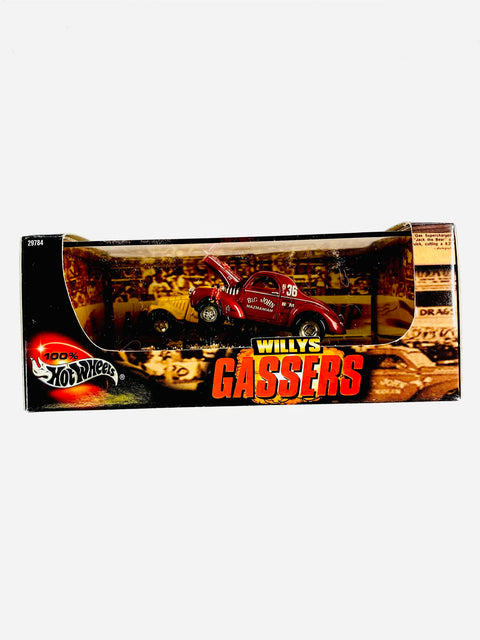 Hot Wheels Hot Rod Series WIllys Gassers 2 Car Set - Rubberband Residue/Damaged Box