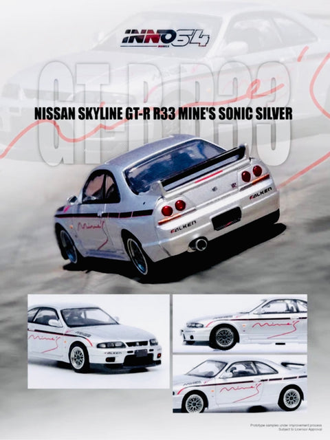 Inno64 Nissan Skyline GTR R33 Tuned by Mine's Silver